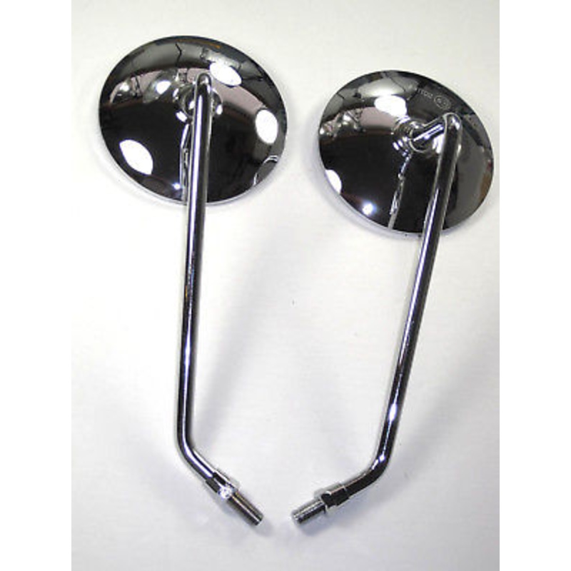 Motorcycle Mirror set universal chrome 10mm thread 10-1/2 length left right