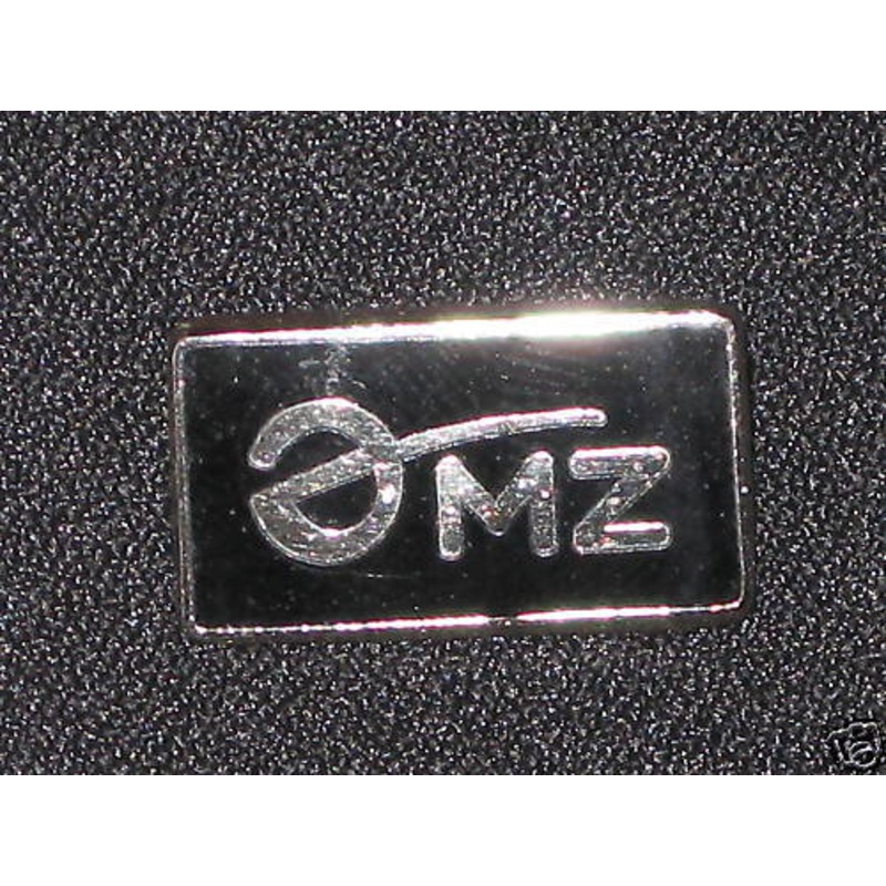 MZ logo hat pin yellow black chrome motorcycle badge CZ EMZ