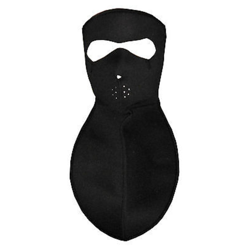 Neoprene Black Full Face Mask with Neck chest cold weather riding wind water