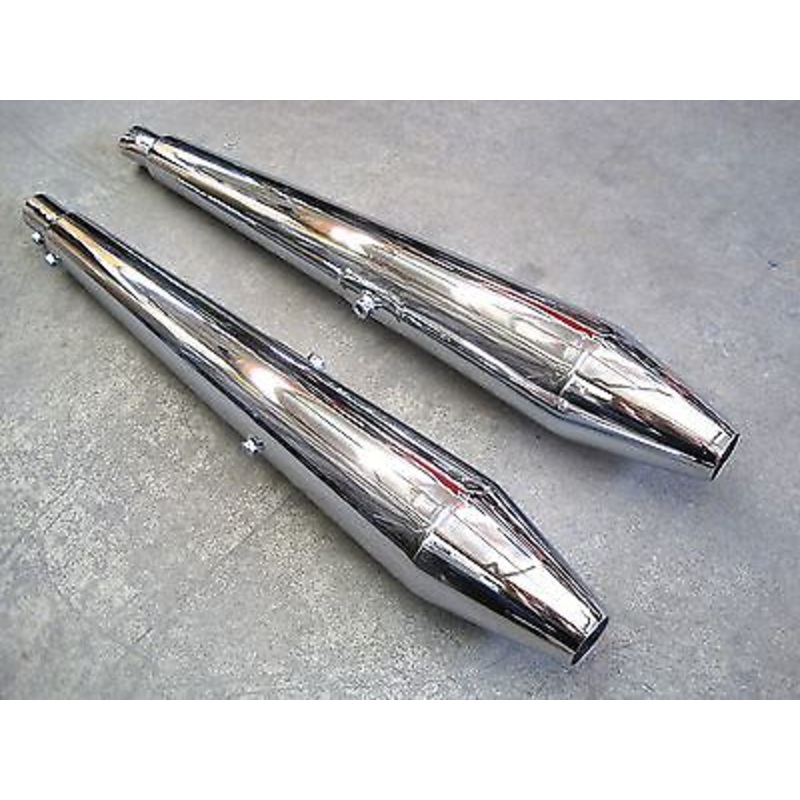 Norton Muffler Set 06-1312 S Type Commando UK Made silencers mufflers quiet Andover