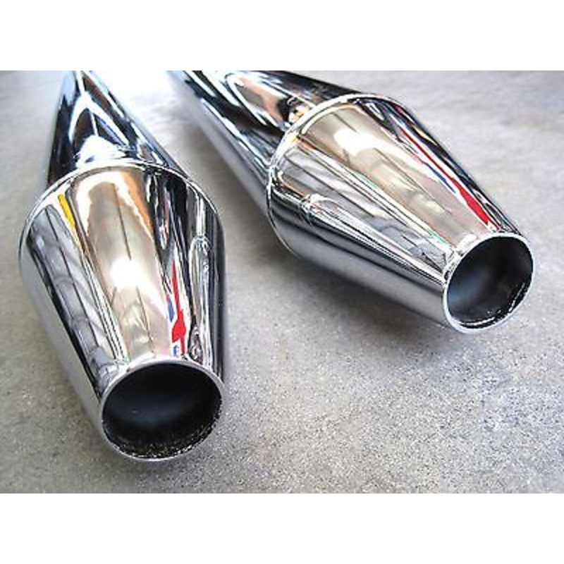 Norton Muffler Set 06-1978 70-74 Norton Commando Reverse Cone UK Made mufflers Andover