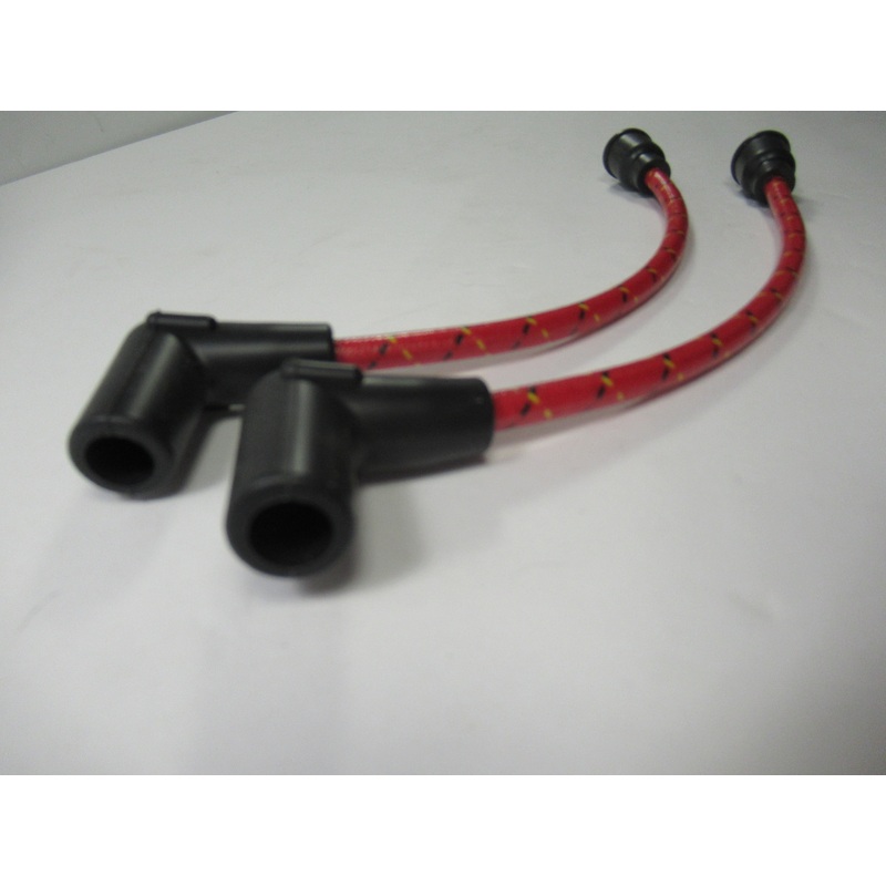 Norton spark plug wires red woven cloth custom wire set Commando 750 850 copper