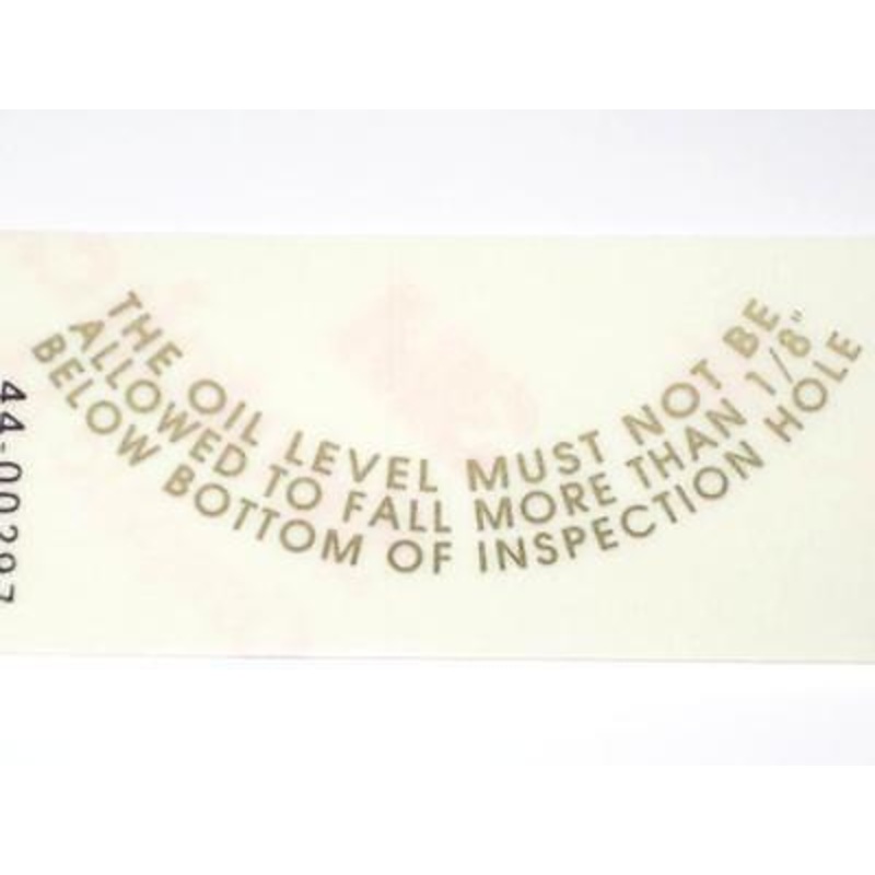 Oil level vinyl decal Triumph BSA motorcycle image gold letters