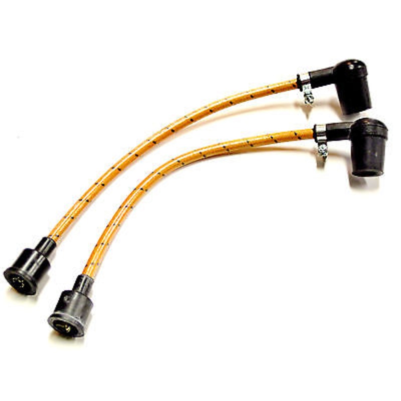 Orange copper core Spark Plug Wires 10 woven cloth wire set Triumph T120 TR6 T100 650 500