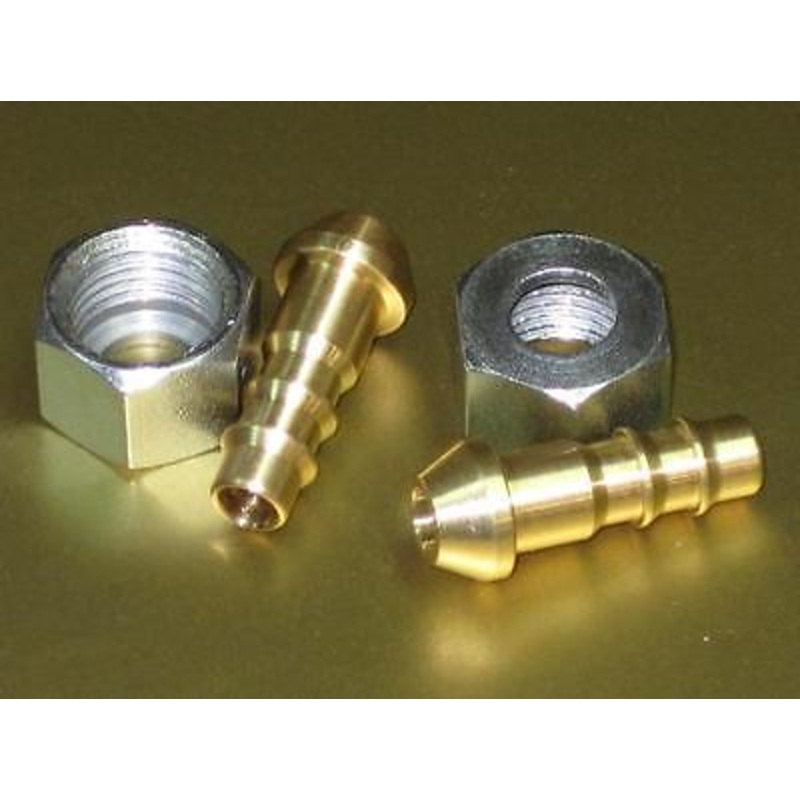 petcock spigots brass barbed & nuts for 1/2 thread Triumph Norton spigot set