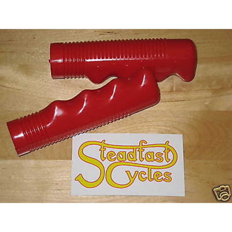 Red finger Grips motorcycle chopper bobber for 7/8 bars vintage style