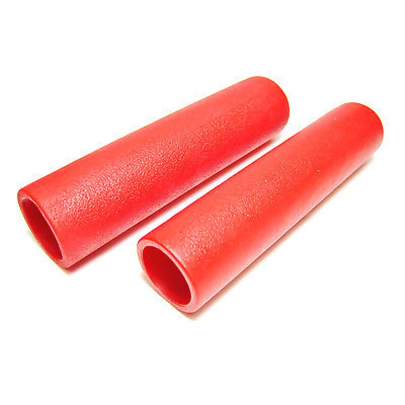 Red handlebar grips 7/8 motorcycle bars Triumph chopper bobber hand grip set
