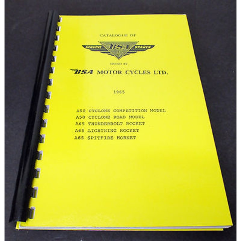 Replacement Parts Catalog manual mini book spares 1965 BSA A50 A65 500 650