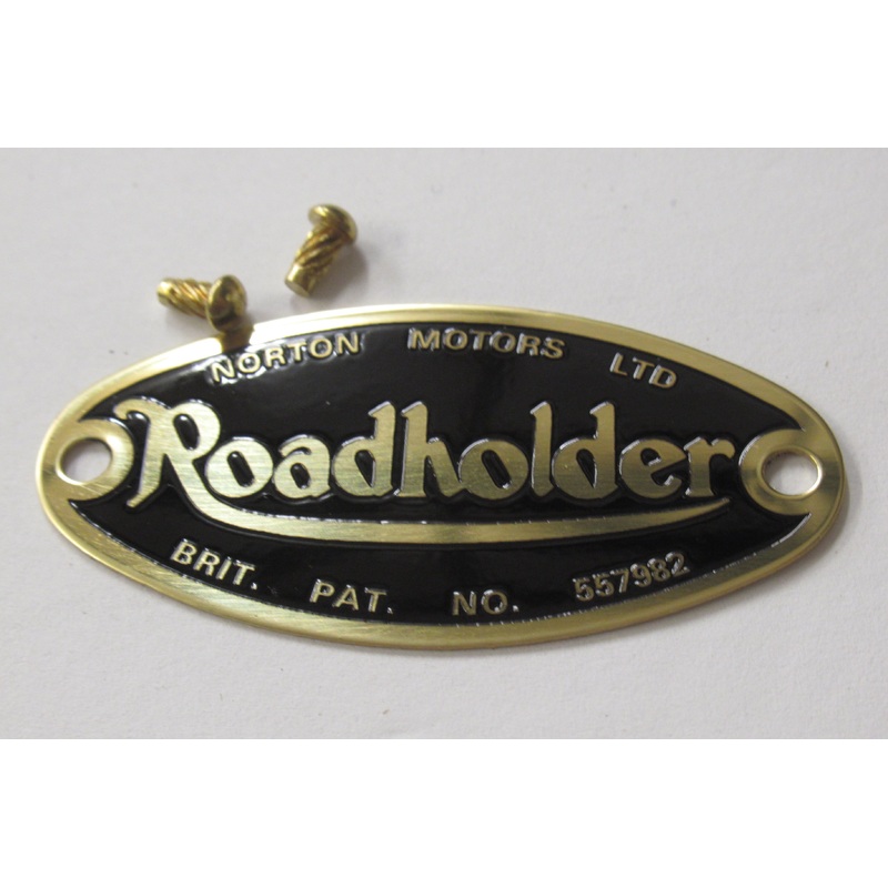 Roadholder Fork Badge Norton 06-7908 06-7114 w rivets Atlas P11 Ranger Mercury