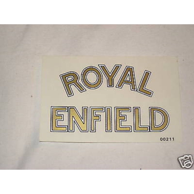 ROYAL ENFIELD motorcycles logo vinyl decal white gold