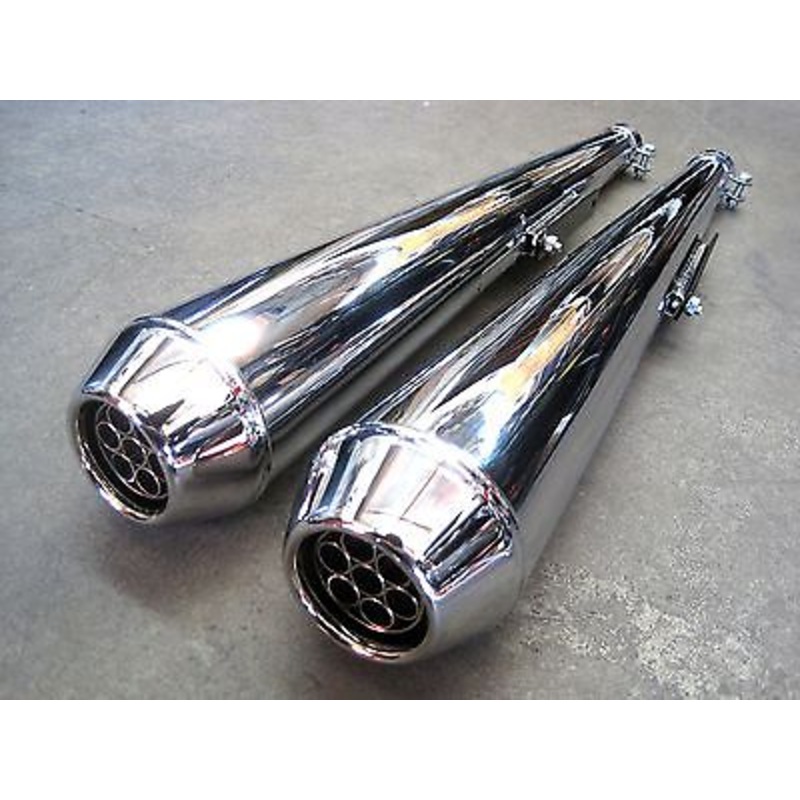 SALE Dunstall Replica Muffler Set 1 1/2 1 3/8 Triumph Norton BSA Mufflers