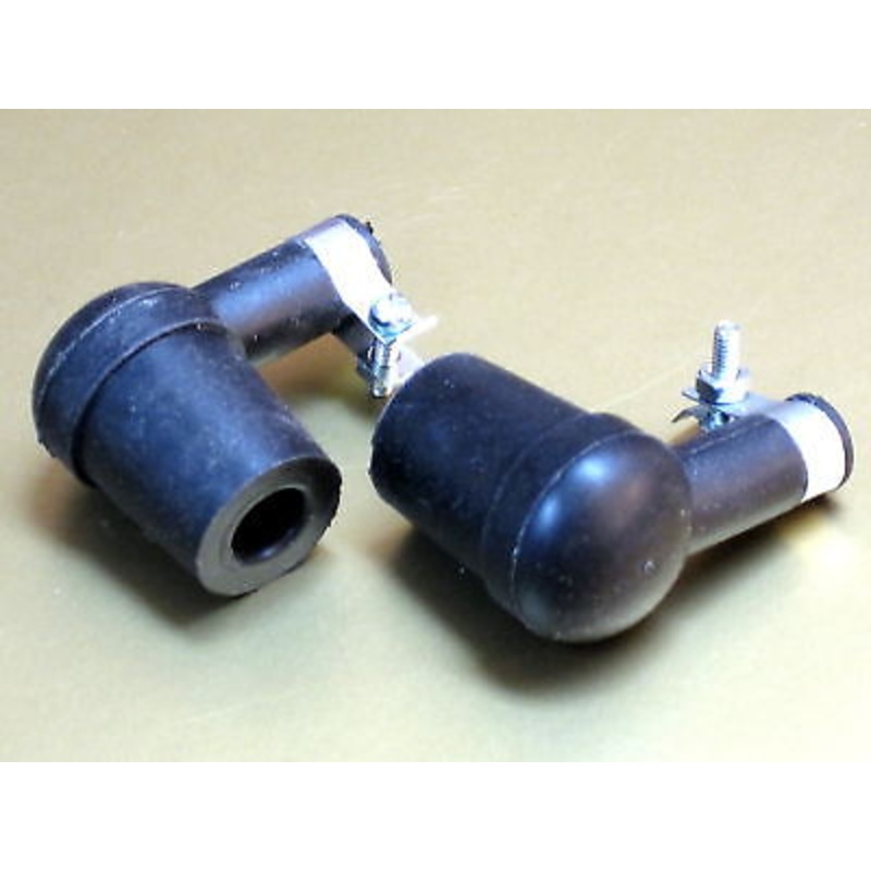 Spark plug boots pair 7mm wire caps Triumph Norton BSA Twin 60-0297 Lodge type