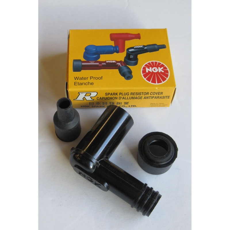 Spark plug cap 5K 5000 ohm resistive classic boot NGK electronic ignition 90 degree