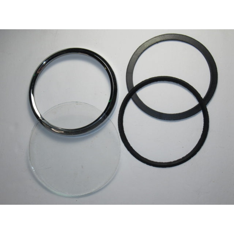 Speedo / Tach BEZEL RIM & GLASS fits Smiths gray face instrument lens and bezel