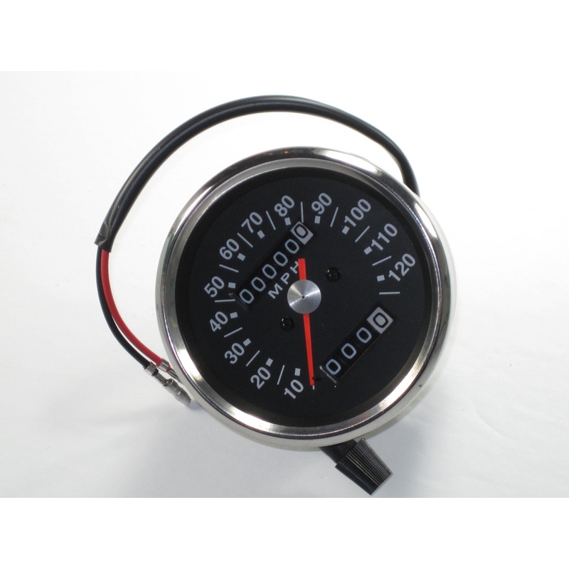 Speedometer black face 2:1 ratio 0 – 120 MPH Triumph BSA