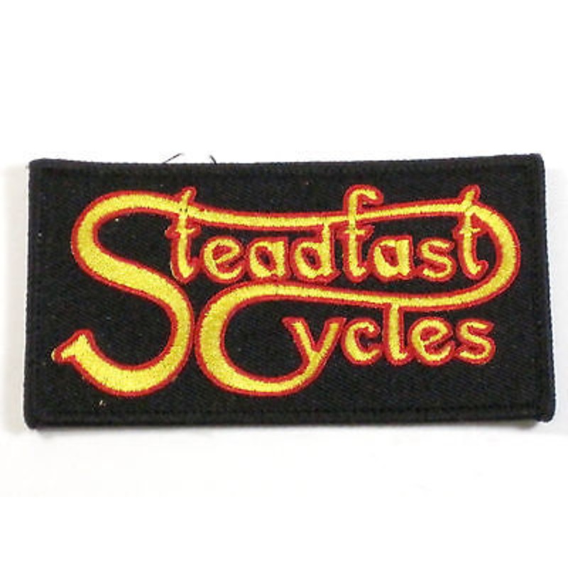 Steadfast Cycles logo embroidered patch Classic British motorcycles only