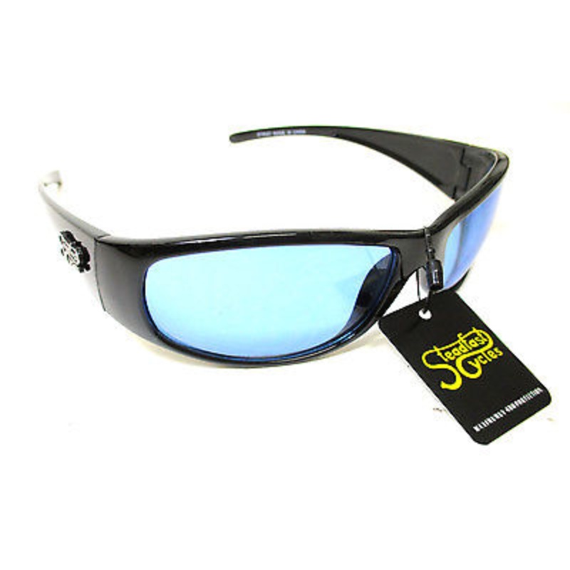 Steadfast Cycles sun glasses night riding blue lens lenses sunglasses eye wear