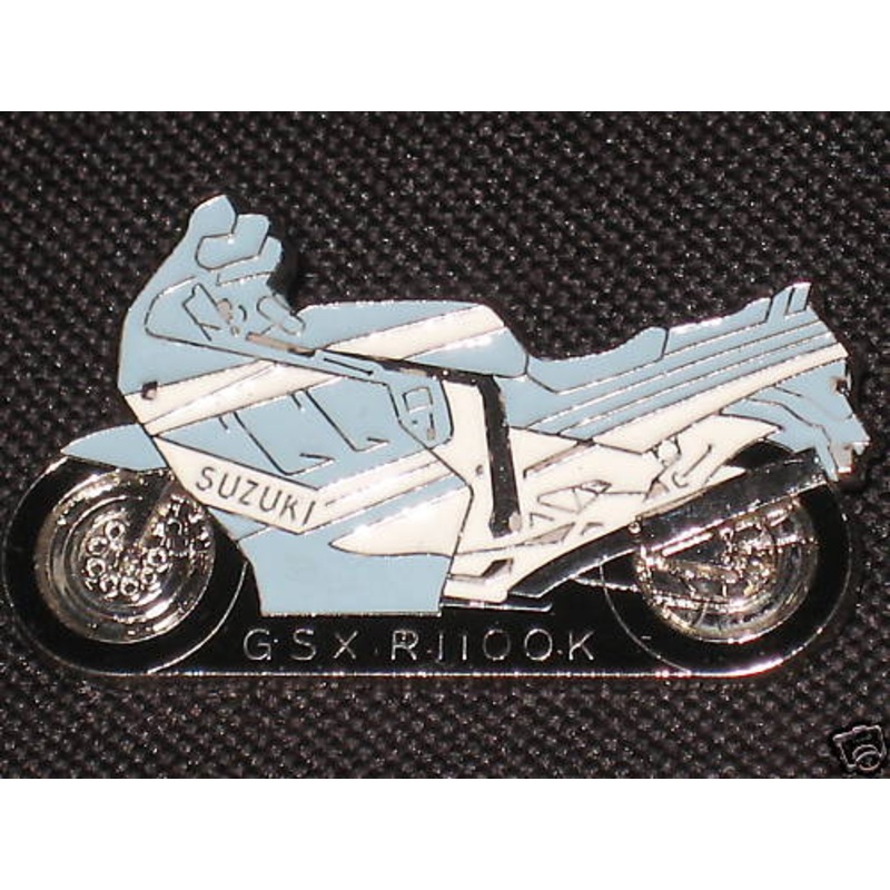 Suzuki GSX R1100K motorcycle image pin chrome badge lapel jacket hat badge