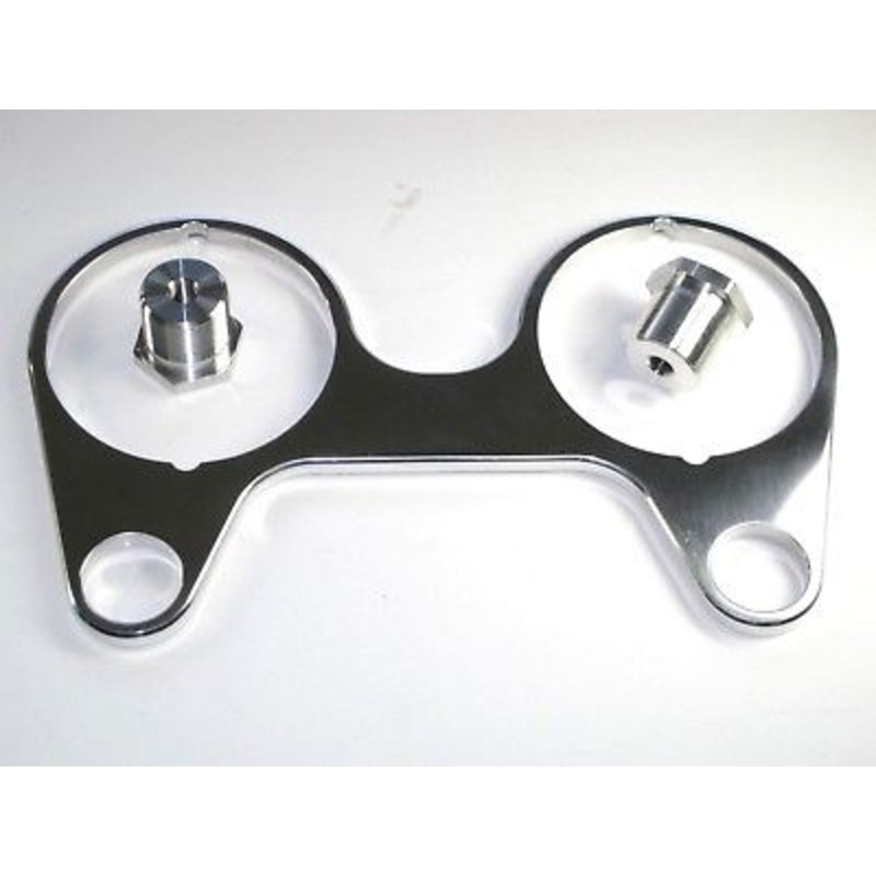 T-140 Instrument bracket aluminum & fork caps Triumph tach speedo mount plate