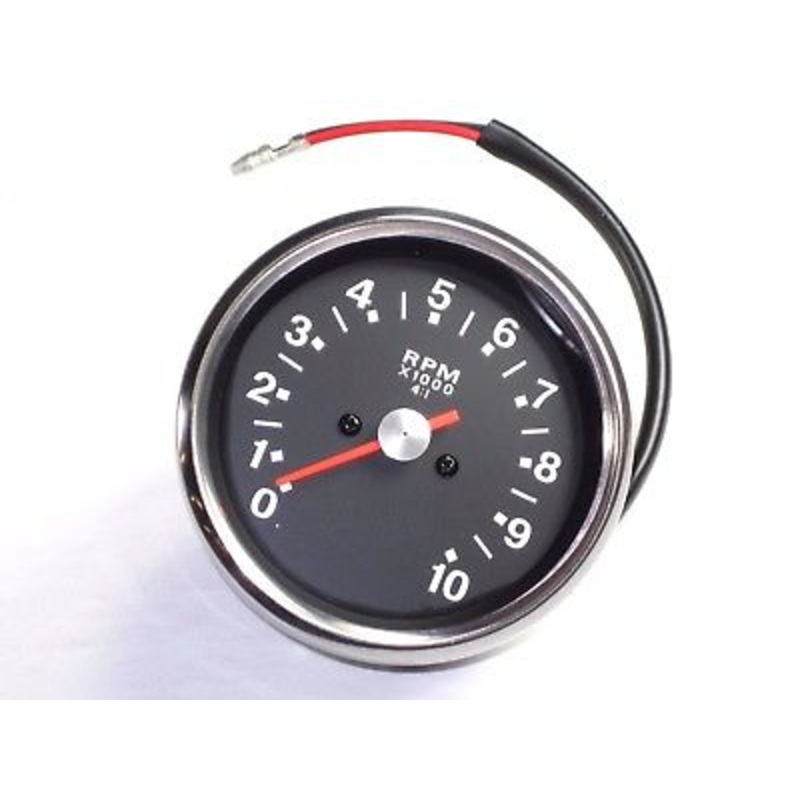 Tachometer black face tach 10 rpm Triumph BSA T140 750 twin 1975 76 77 78 79
