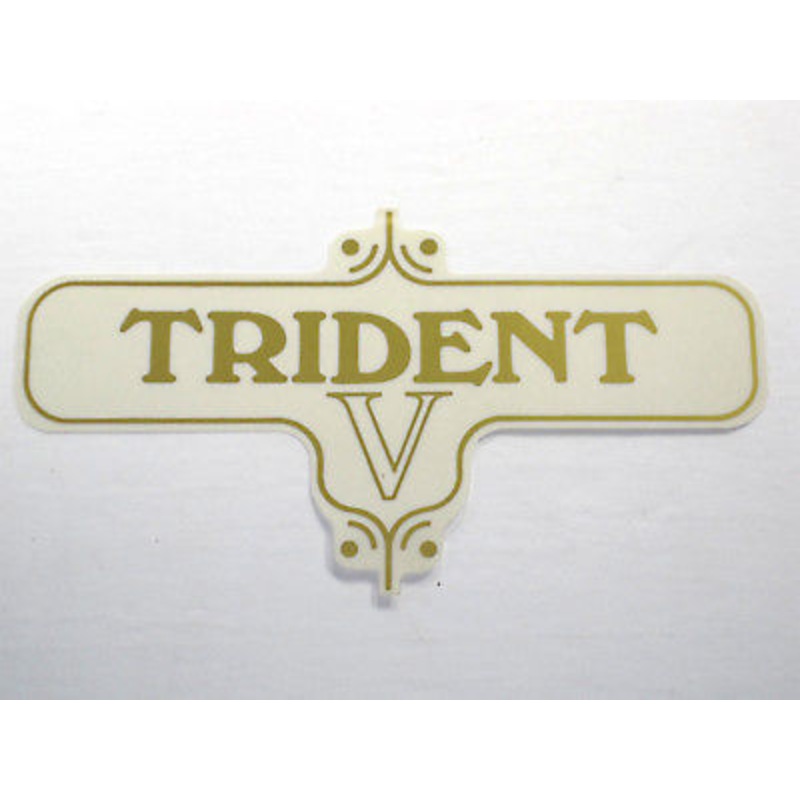 TRIDENT sidecover decal 60-3954 five speed V gold peel and stick 1972 1973