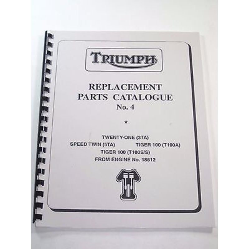 Triumph 1961 62 63 500 Twin replacement parts book 3TA 5TA T100A T100S/S catalog