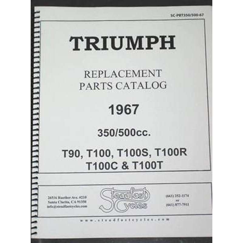 Triumph 1967 350 500 full parts book T90 T100 8.5 x 11