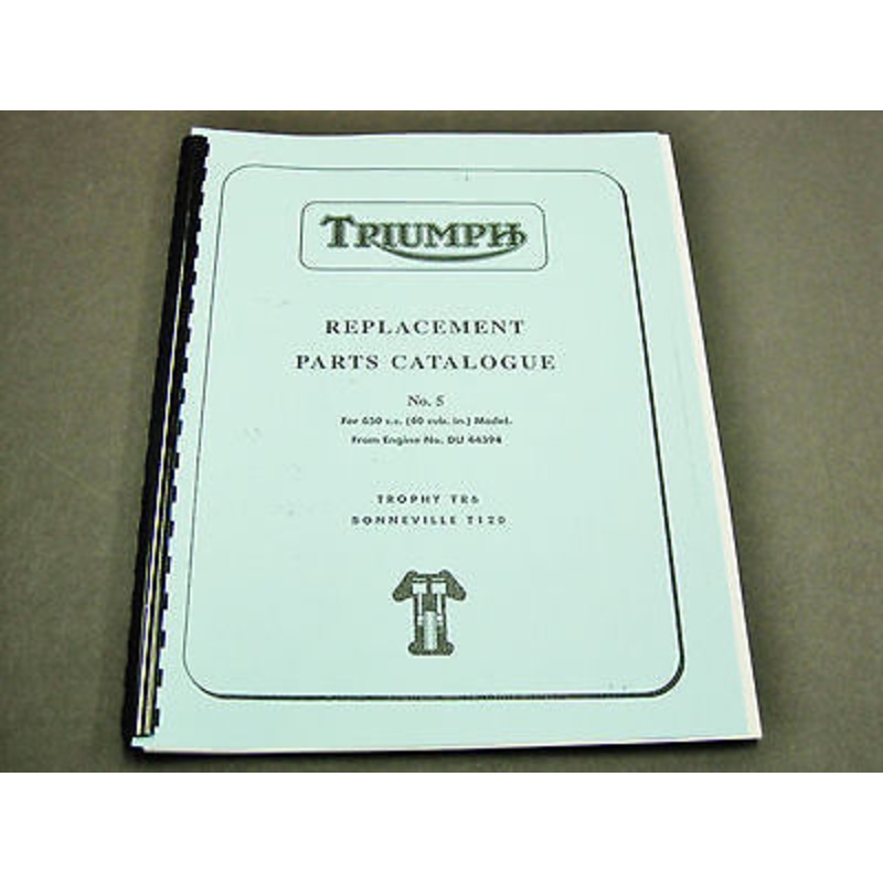 Triumph 6T TR6 T120 Replacement Parts Catalogue No3 manual book 1965 650 99-0822