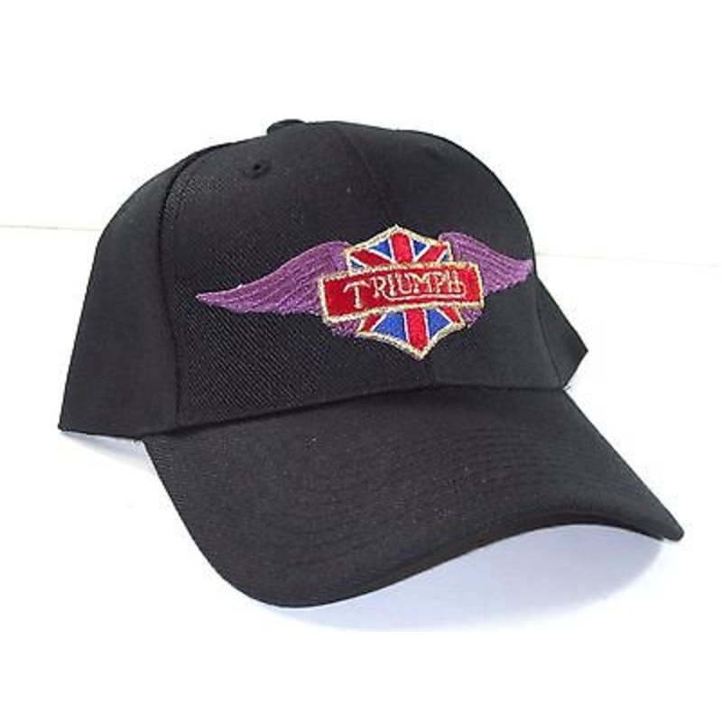 Triumph Black baseball ball cap purple red blue and gold NEW adjustable back