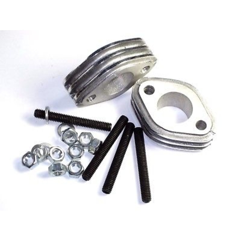 Triumph finned carb spacer set T120 T140 650 750 28mm Amal PWK chopper bobber