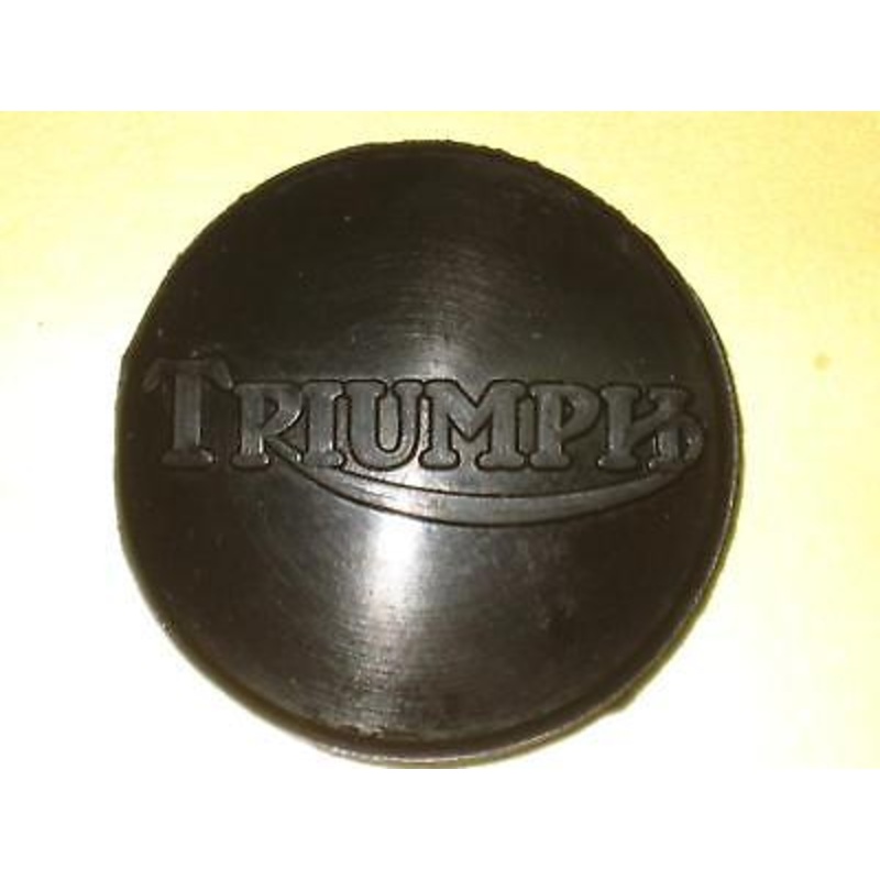 TRIUMPH logo gas tank top plug center rubber OIF T120 650 UK MADE 83-3068 T140