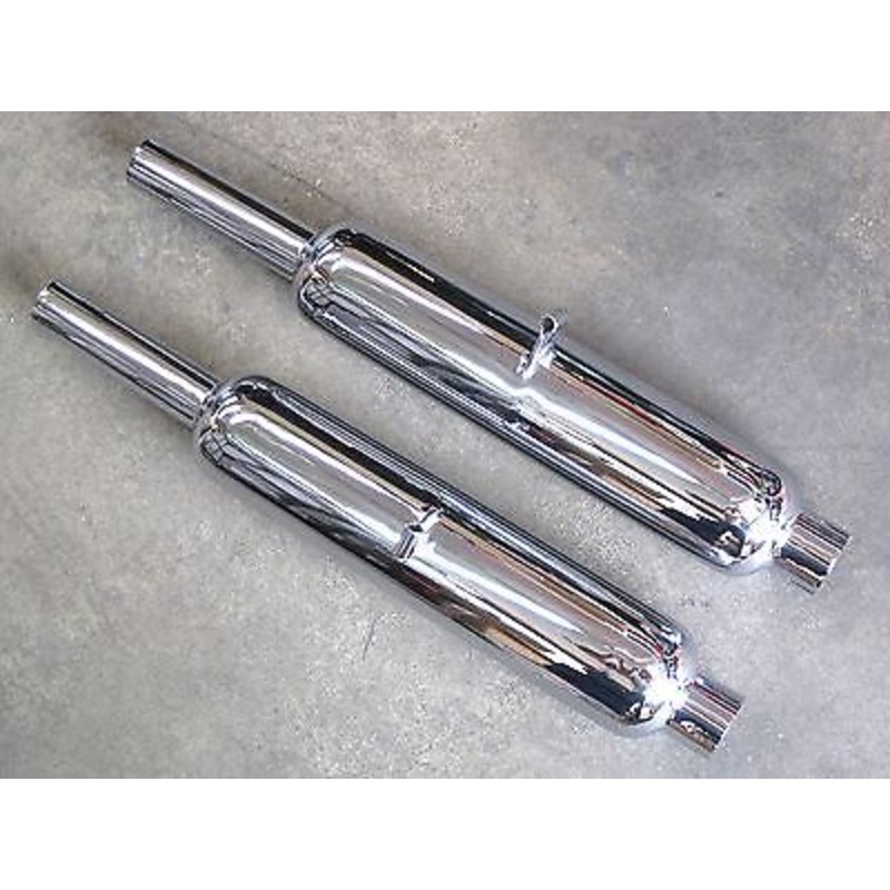 Triumph Muffler Set 5T 6T T100 70-1567 70-1568 1938-1954 UK Made silencers