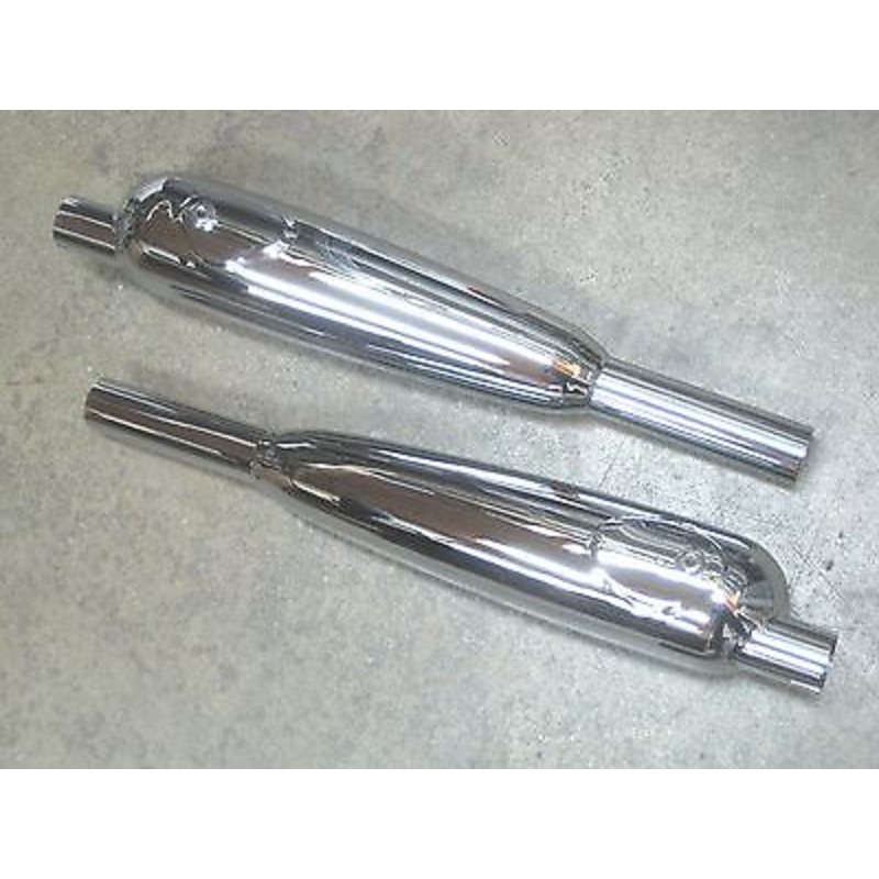 Triumph Muffler Set TR6C T100C 70-9670 70-9669 1969 70 71 UK Made mufflers