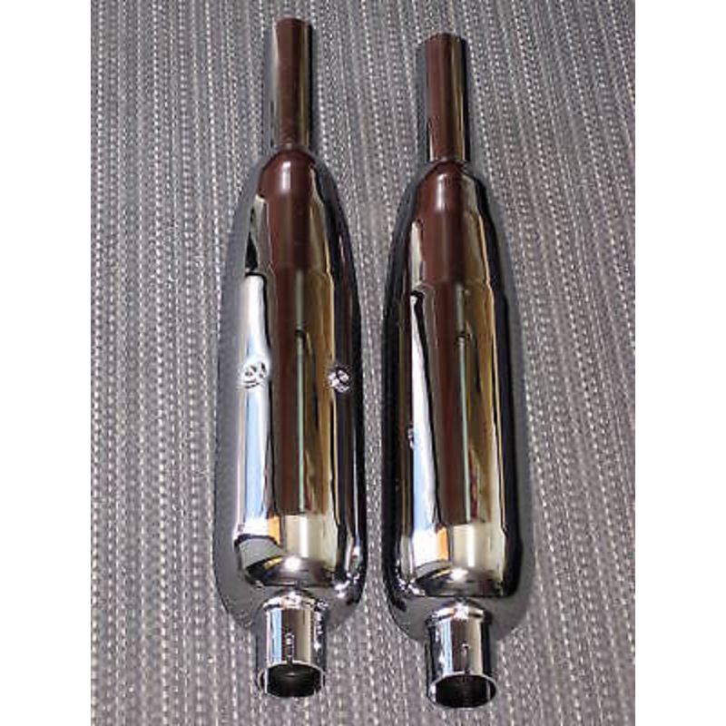 Triumph mufflers T120 TR6 unit 650 Burgess muffler set silencers 1 1/2 inlet