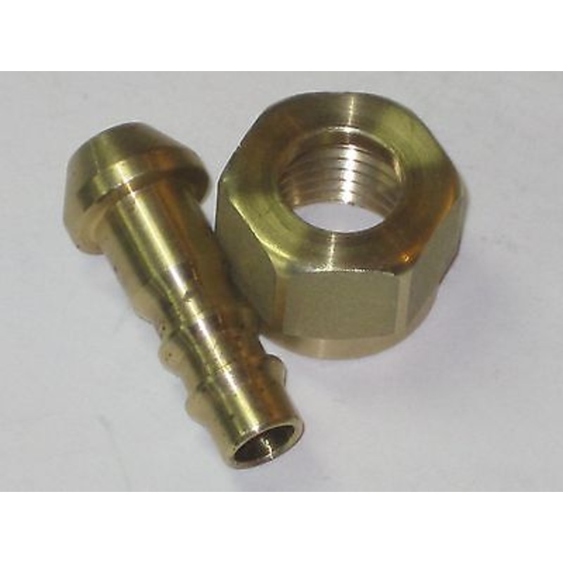 Triumph Norton fuel Petcock Nut Brass Barbed Spigot 1/4 BSP 82-3182 T120 TR6