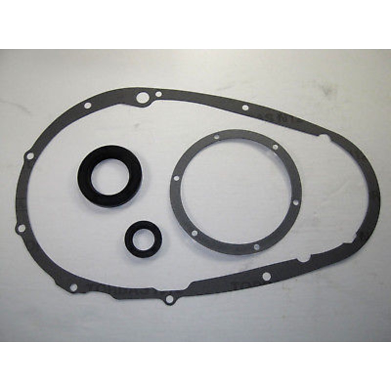 Triumph T120 TR6 4 speed clutch sprocket seal leak set primary & window gasket