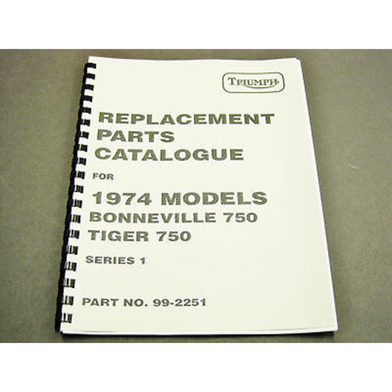 Triumph T140V TR7RV Replacement Parts Catalogue se1 manual book 1974 750 99-2251