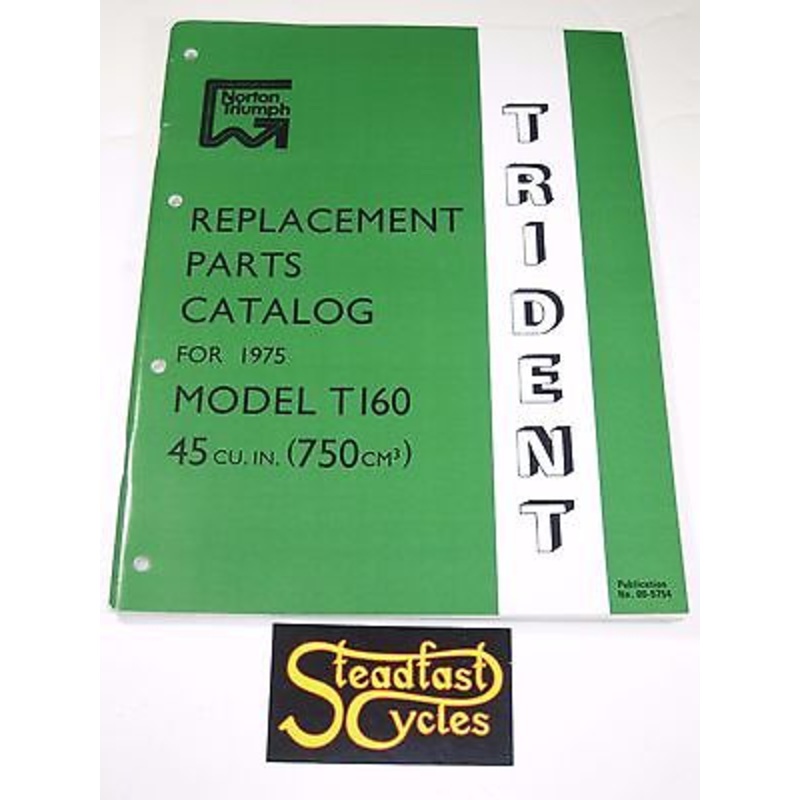 Triumph Trident Model T160 Replacement Parts Catalog manual book 1975 00-5754