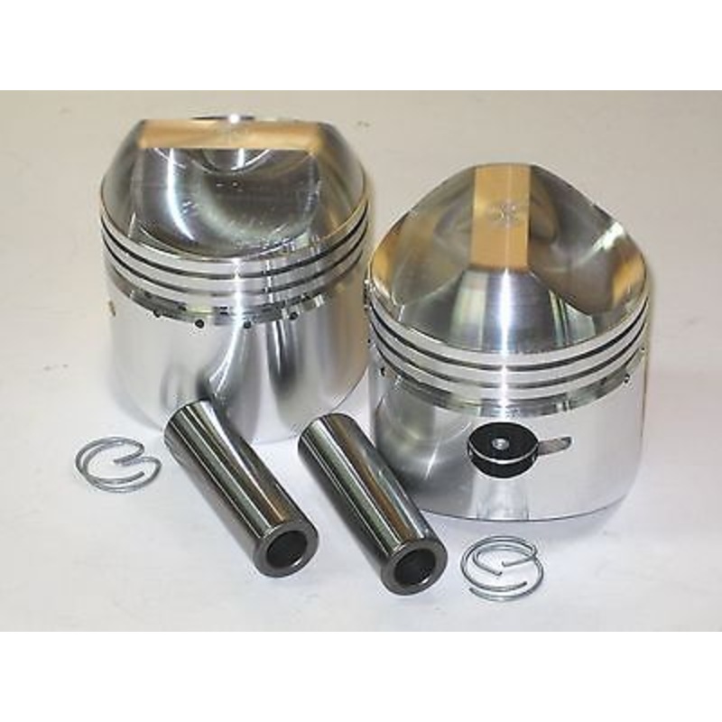 Triumph unit 500 twin piston set .020 over pistons 68mm clips pin plus 20 9.5:1