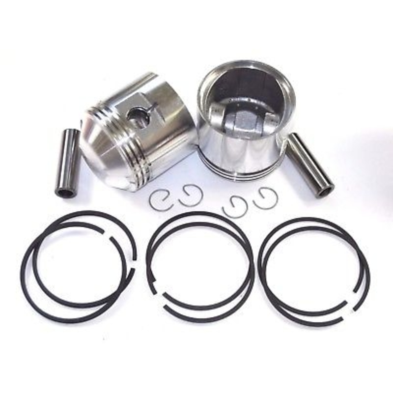 TRIUMPH unit 650 .020 over Piston set JCC pistons & rings 1963 – 72 Hepolite