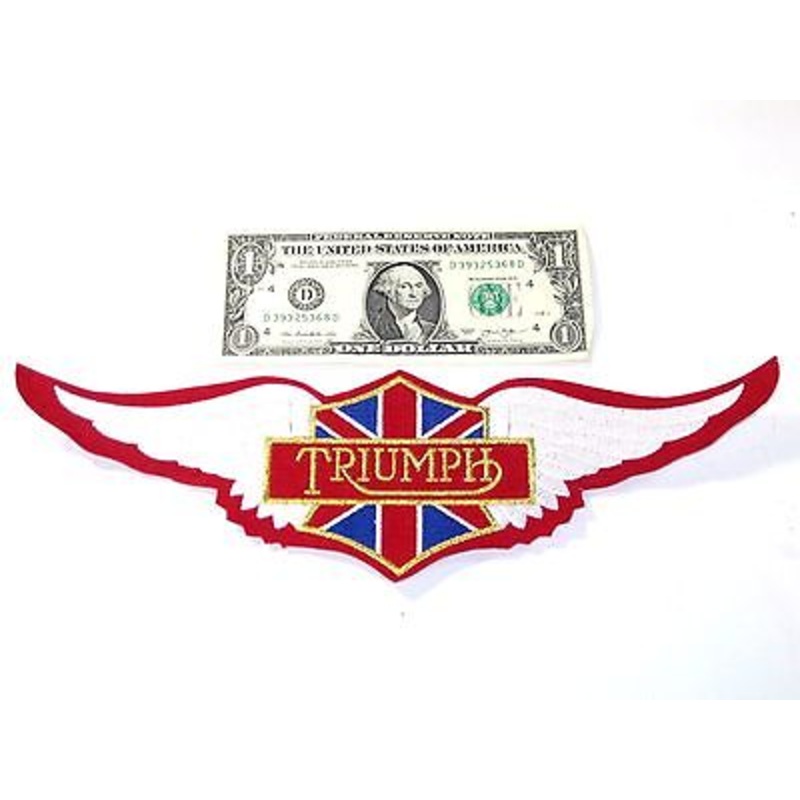 Triumph Wings Back Patch vintage embroidered jacket British Union Jack UK