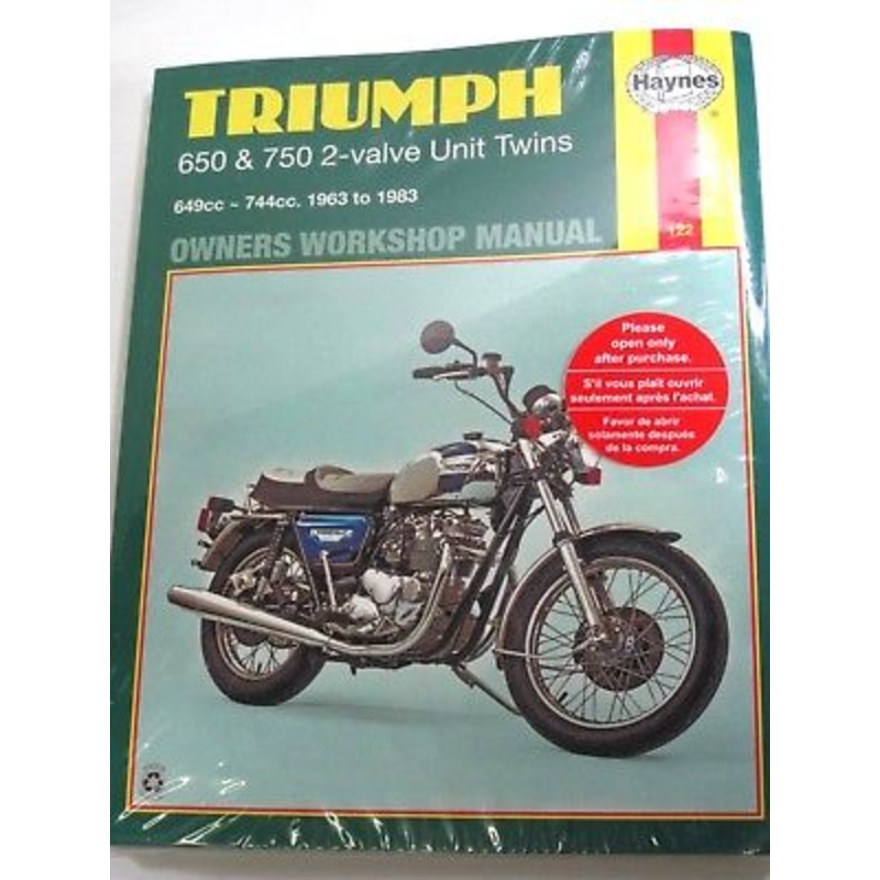 TRIUMPH Workshop Maintenance Manual Haynes 650 750 Unit Twins 1963 to 1983 Book