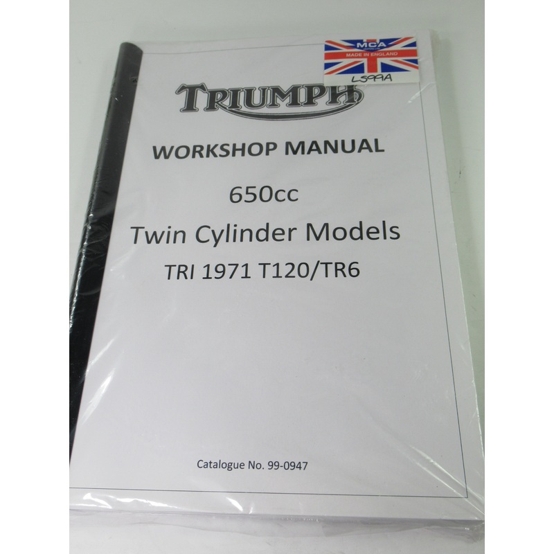 Triumph Workshop Manual 650 40cu in. Twins 99-0947 KE 00001 book catalog