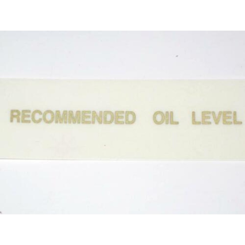 Recommended Oil Level vinyl decal Triumph BSA gold letters motorcycle