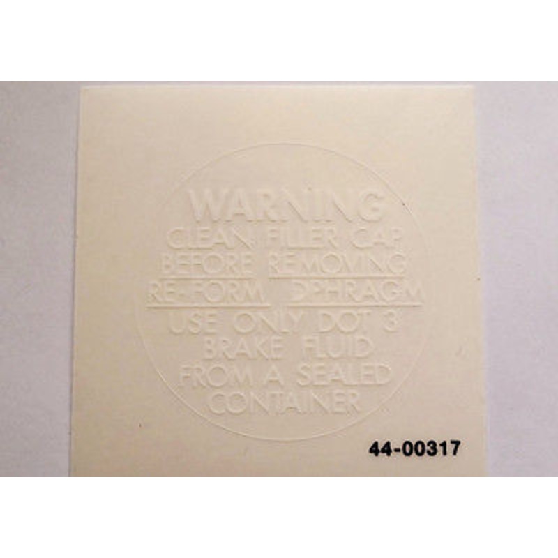 WARNING clean filler cap White Decal vinyl UK MADE Triumph BSA