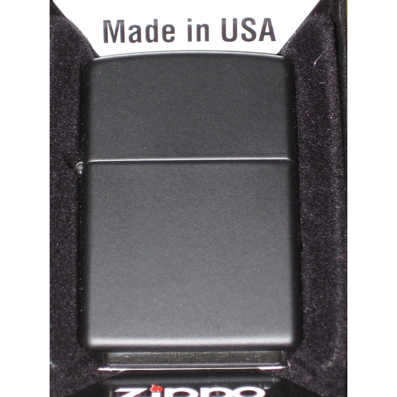 Zippo cigarette lighter Regular Size Black Matte Sleek Made in U.S.A. USA NEW