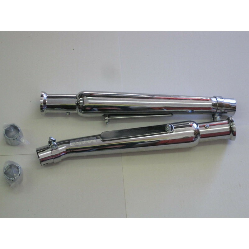 Cocktail shaker mufflers upswept megaphone 1 3/4 Triumph 650 Right & Left side