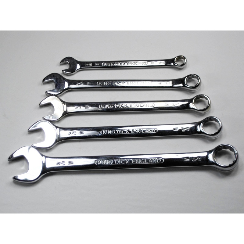 King Dick Whitworth 5 pc combination wrench set 1/8 3/16 1/4 5/16 & 3/8