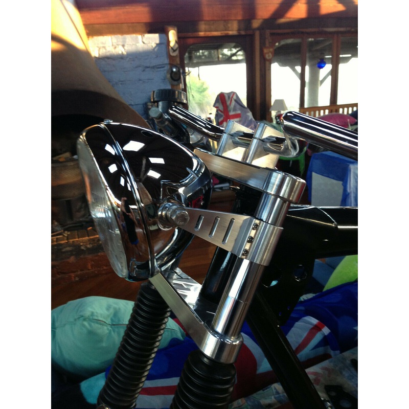 Triumph Bonneville T140 Instrument bracket & fork caps tach speedo mount plate