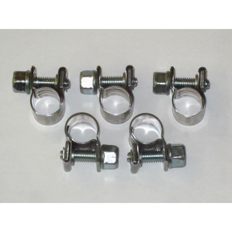 5 tube hose clamp constant tension miniature 304 Stainless Steel, 19/64 to 21/64 ID